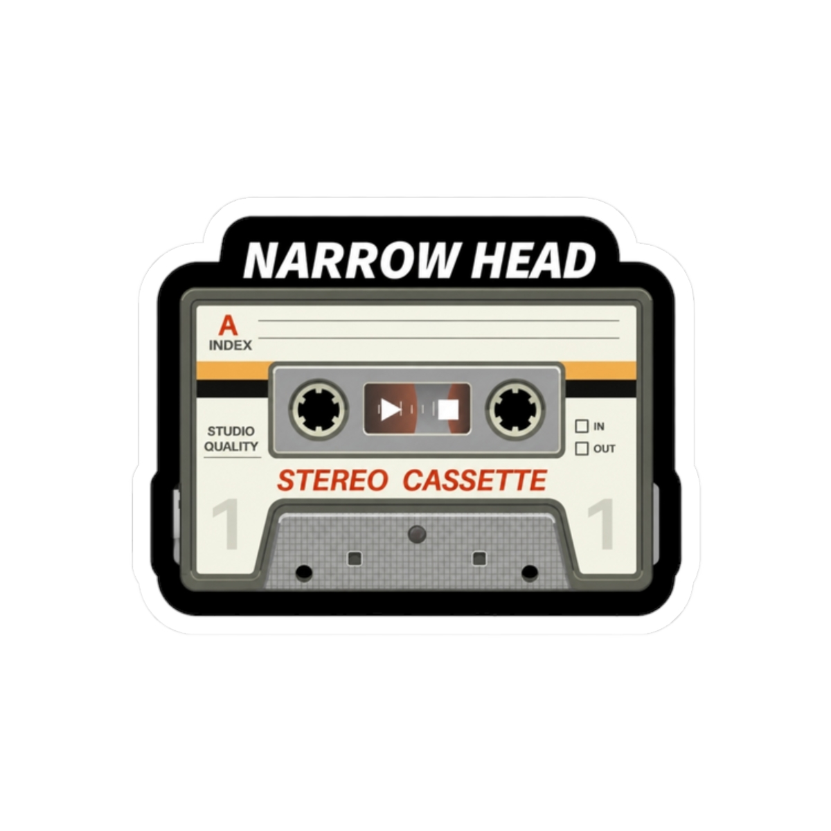 Narrow Head / Cassette Tape Style Sticker - alternate angle 3, merchandise