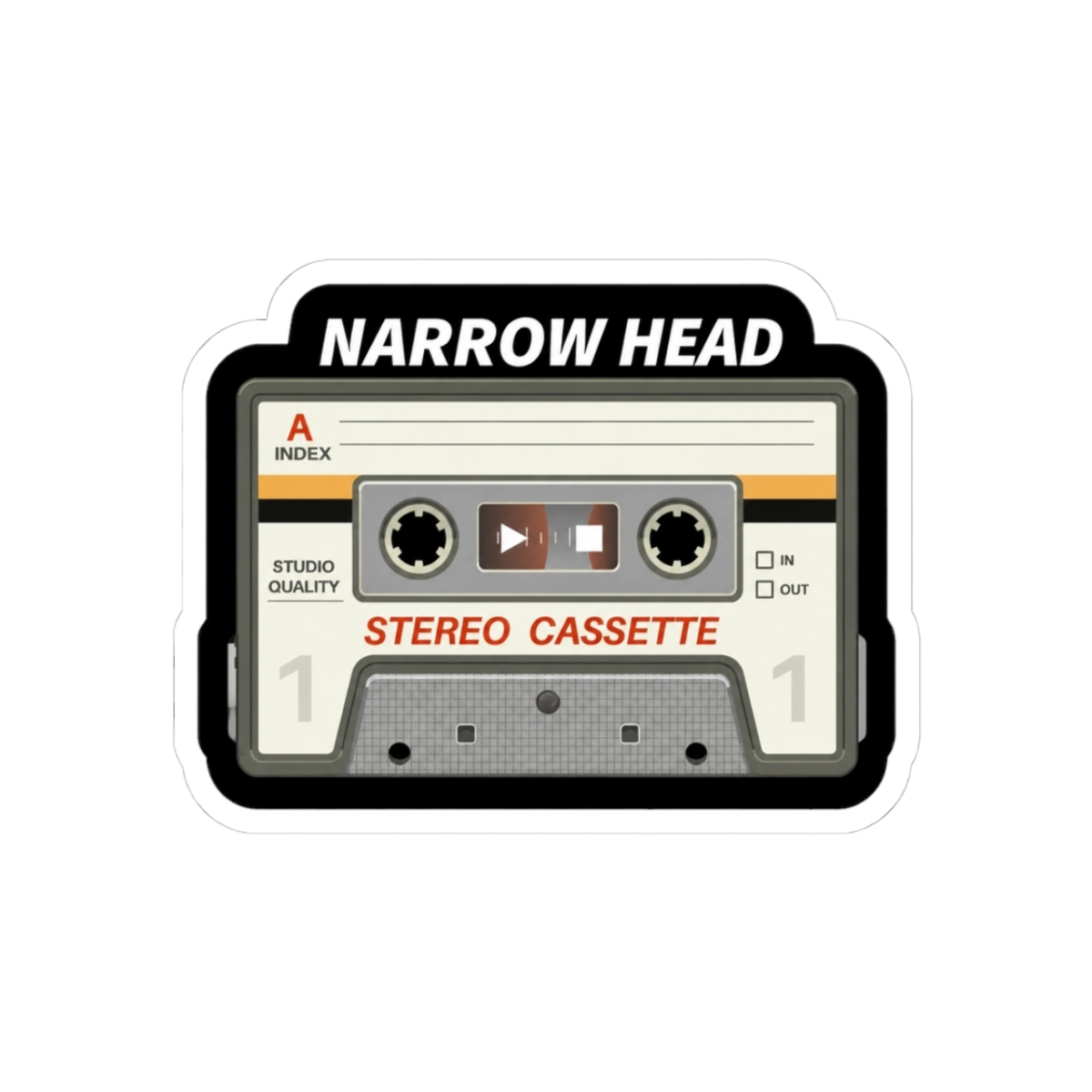Narrow Head / Cassette Tape Style Sticker