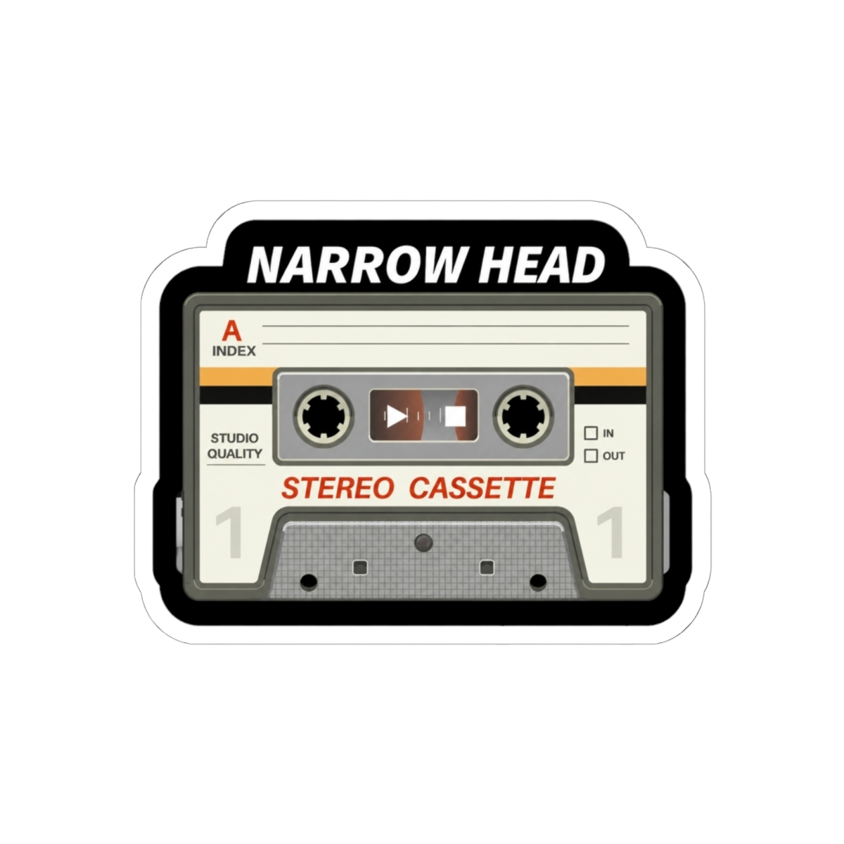 Narrow Head / Cassette Tape Style Sticker